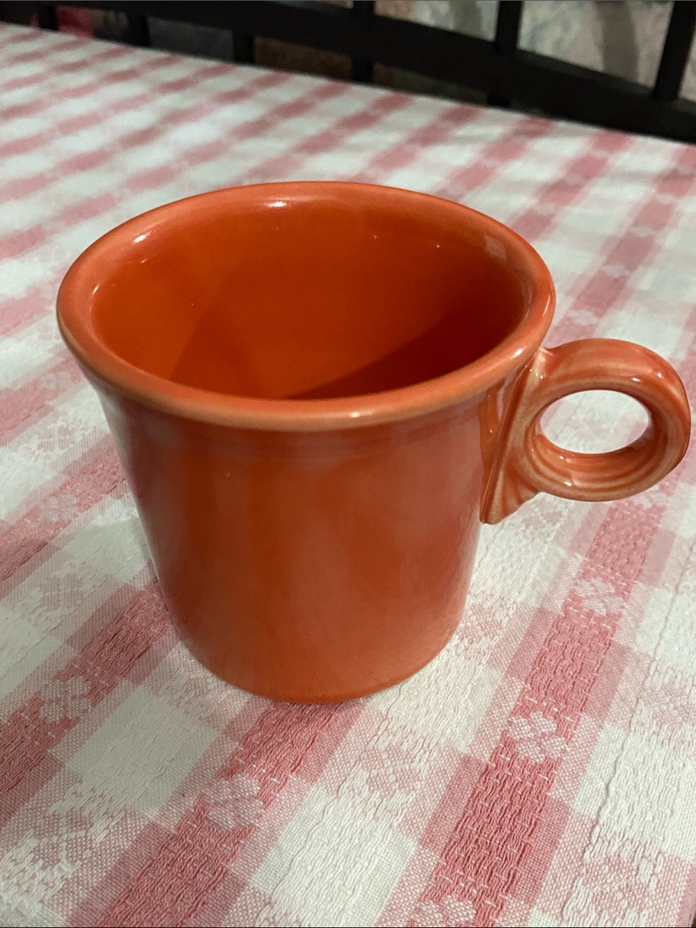Fiesta Tangerine Coral Ceramic Coffee Mug - Classic Home Dining Cup
